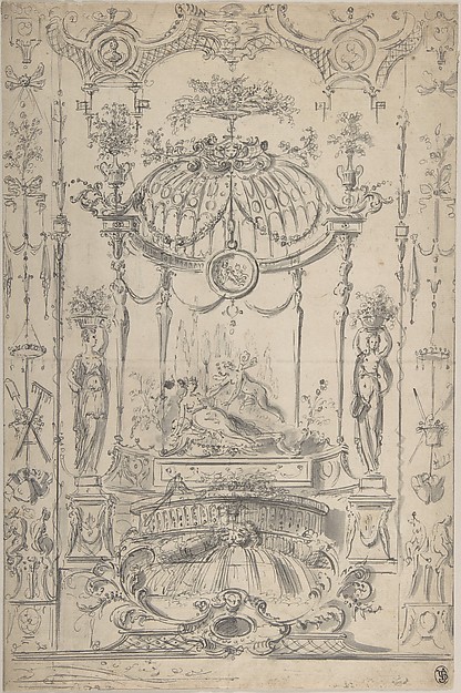 Design for an Arabesque with Cupid and Psyche