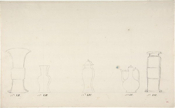 Design for Four Vases and a Teapot