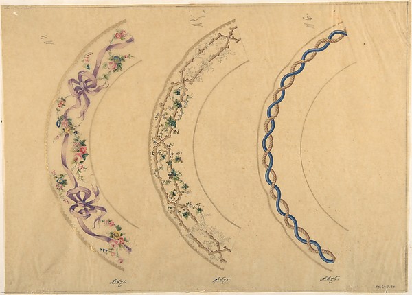Three Designs for Plate Borders by Anonymous, French, 19th century, The Metropolitan Museum of Art