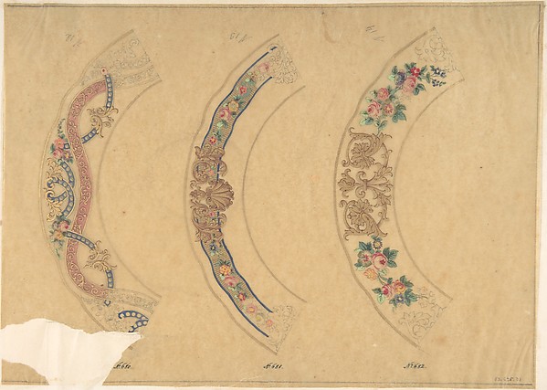 Three Designs for Plate Borders (recto); Three Designs for Plate Borders (verso)
