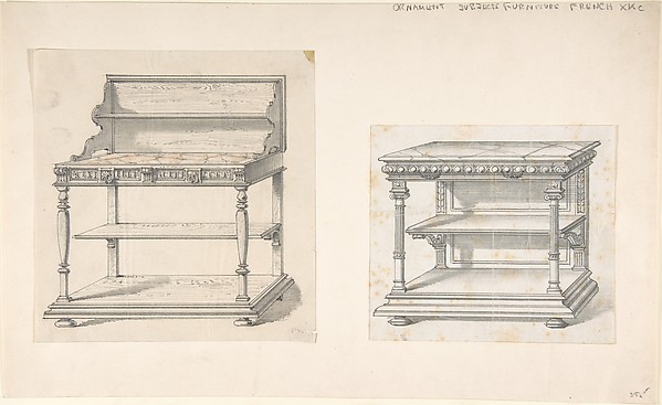 Design for a Neo-Renaissance Buffet Table with a Marble Top