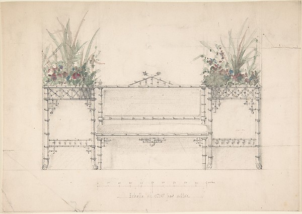 Design for Chinois Bench and Planters