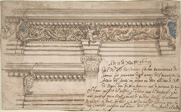 Design for Painted Corner and Frieze of the Choir in the Church of the Servi in Bologna