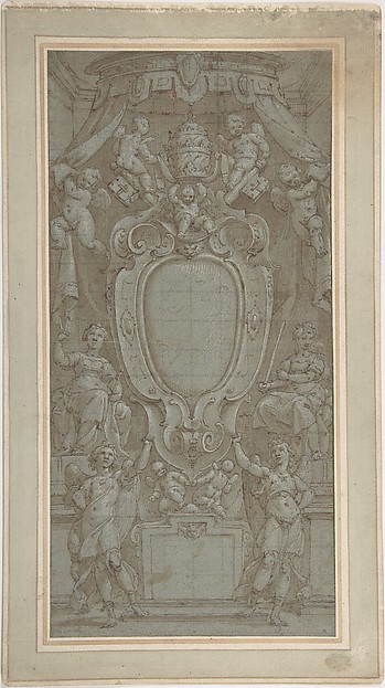 Modello for Ceiling Fresco with Papal Coat of Arms