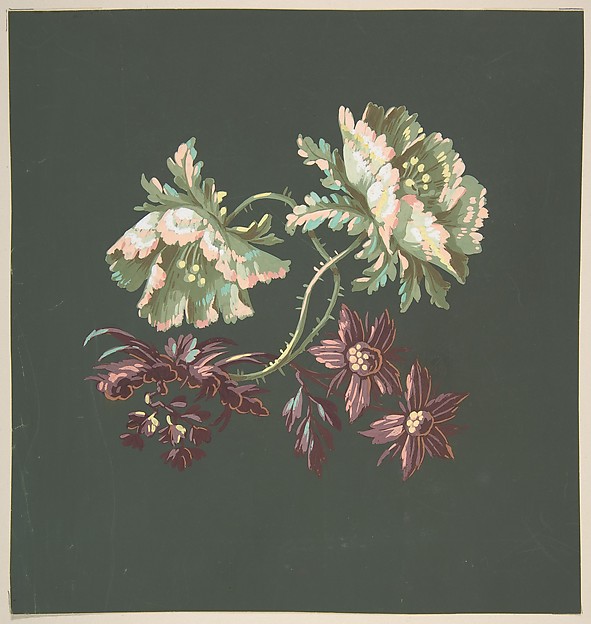 Two Roses and Two Small Flowers