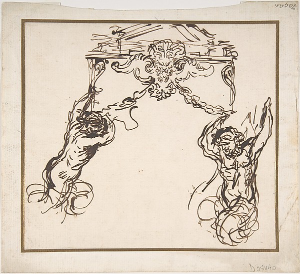 Satyrs Supporting an Ornamental Motif