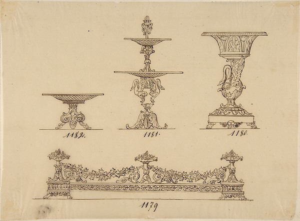 Design for a Compote Dish, a Server and an Urn