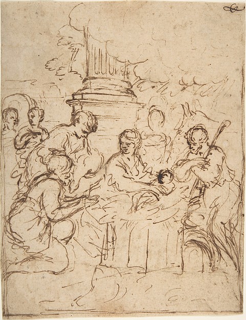 The Adoration of the Shepherds by Pietro da Cortona (Pietro Berrettini)