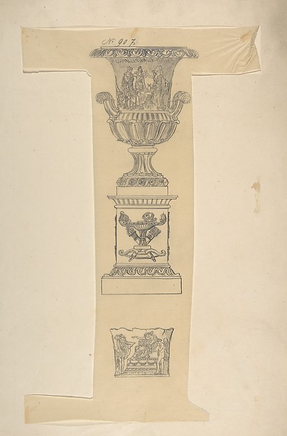 Designs for an Urn on a Pedestal and a Cachepot