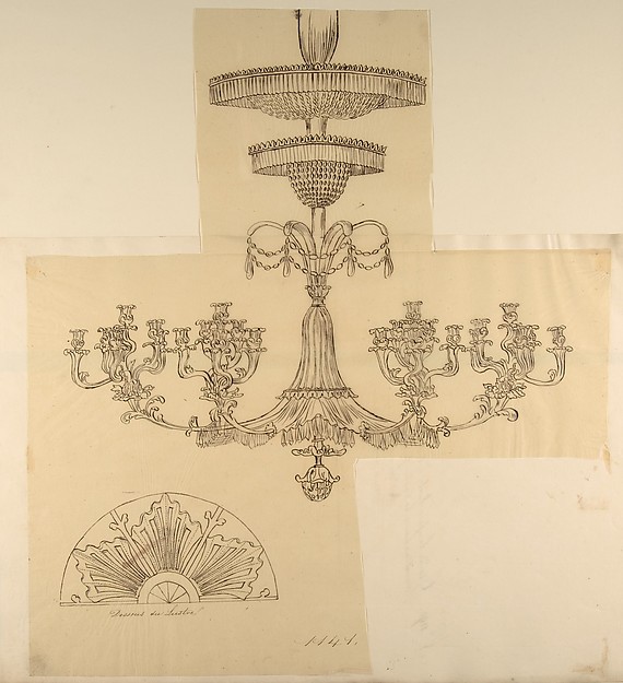 Designs for a Chandelier and a Plaster Mount