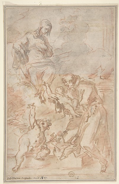 The Virgin Entrusting the Christ Child to Saint Francis of Assisi by Gaspare Diziani