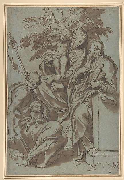 Virgin and Child with Saint John the Baptist and Saint Paul by Paolo Farinati