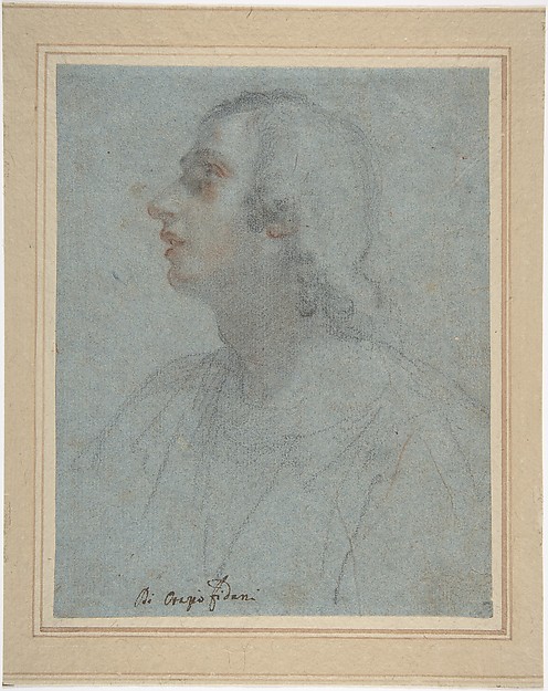 Bust of a Youth Looking to Upper Left (recto); Study of Drapery (verso)