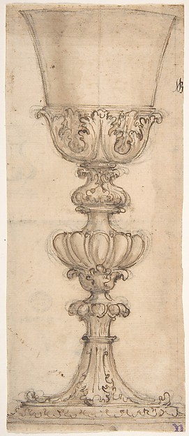 Design for a Chalice (recto); Design for the Base of a Vase (verso)
