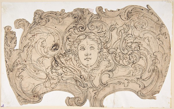 Female Mask Surrounded by Tendrils