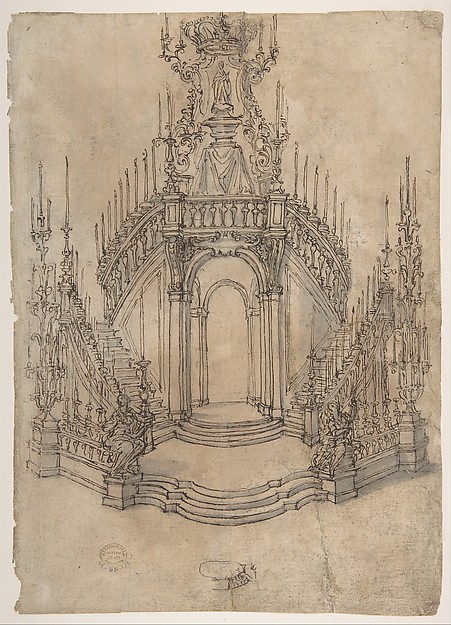Designs for a Funerary Monument with Stairs (Recto). Various Funerary Monument Designs (Verso).