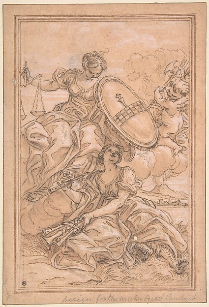 Giovanni Battista Gaulli (Il Baciccio), Allegorical Composition: Music and Justice with the Spinola Arms