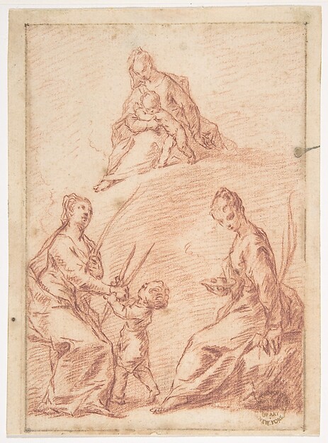 The Virgin and Child Appearing to Saint Agatha and Saint Lucy by Nicola Grassi