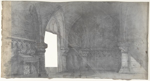 Design for a Stage Set at the Opéra, Paris: Church Interior