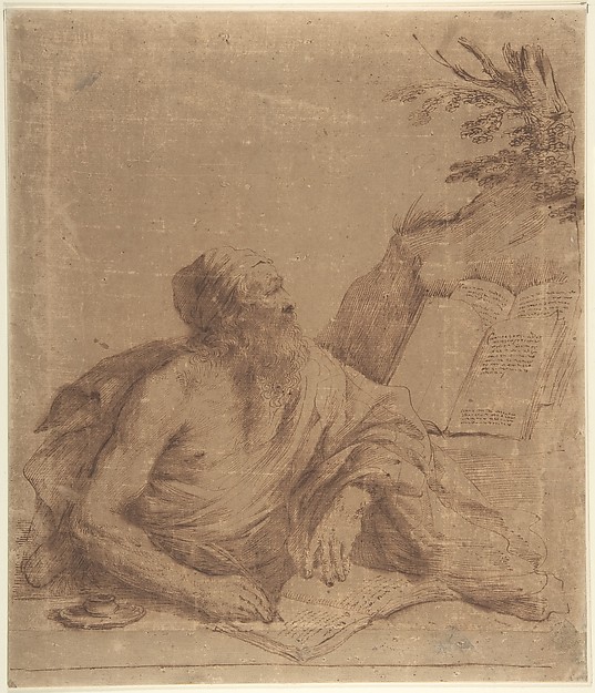 Saint Jerome Writing by Guercino (Giovanni Francesco Barbieri)
