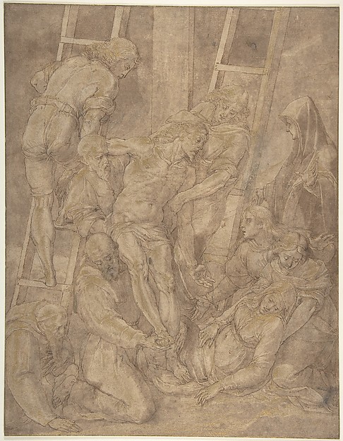 The Descent from the Cross with Saint Francis and Another Friar by Jacopo Ligozzi