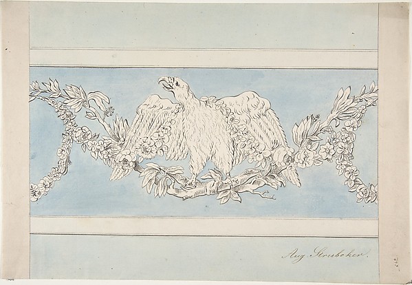 Ornament with Eagle and Garlands by Aug. Strubeker