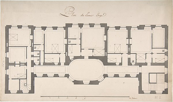 Ground Plan for Second Floor of a Palace