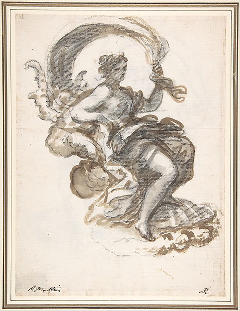 Studies of a Reclined Woman on a Seashell, for the Triumph of Galatea (recto and verso)