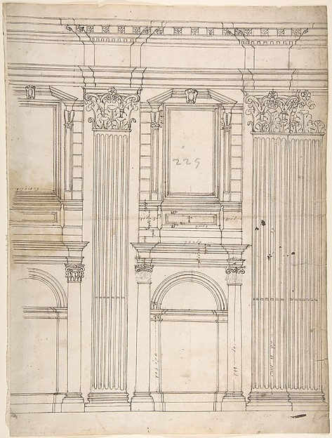 St. Peter's, apse, partial elevation (recto) blank (verso)