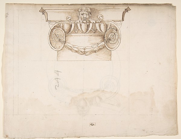 Palazzo dei Conservatori, Ionic capital, elevation (recto) Palazzo dei Conservatori, Ionic capital, plan and projection (verso)
