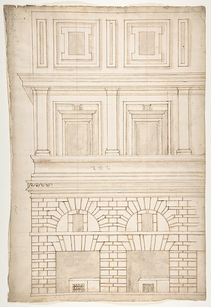 Palazzo Alberini-Cicciaporci, half elevation (recto) blank (verso)