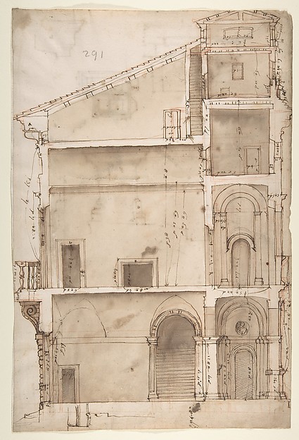 Palazzo Salviati in Rome, section (recto) Palazzo Salviati in Rome, details (verso)
