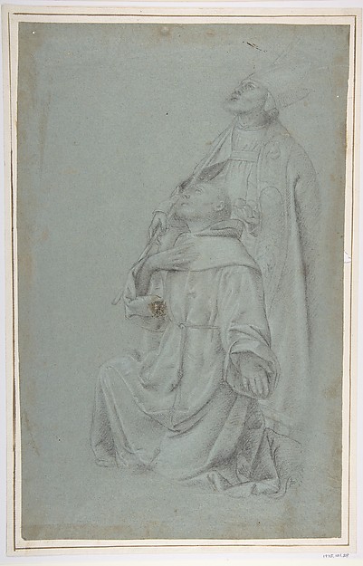 Kneeling St. Francis and St. Nicholas of Bari
