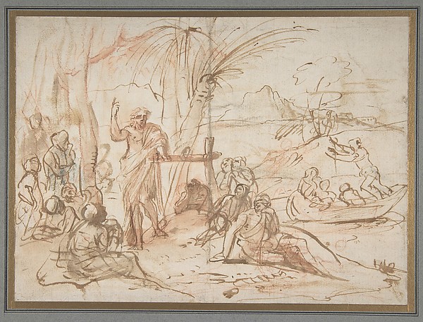 Saint John the Baptist Preaching. by Pier Francesco Mola