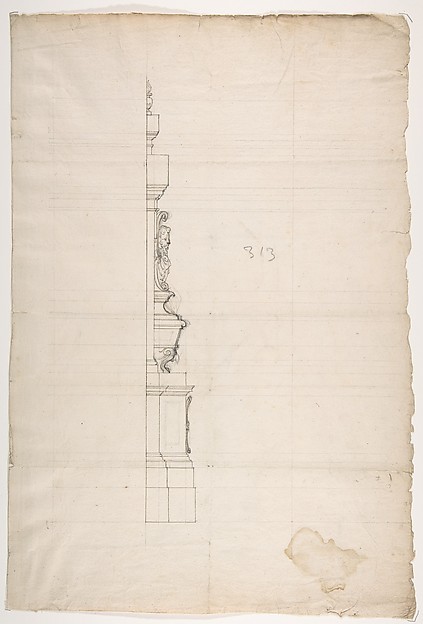 Profile of a Design for a Tomb with a Male Bust