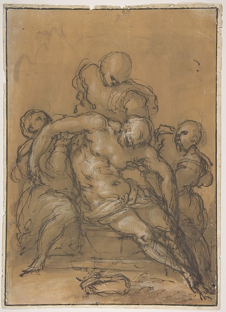 The Dead Christ Supported by Three Figures by Giovanni Battista Naldini
