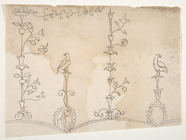 Domus Aurea, unidentified, grotteschi, details (recto) blank (verso)