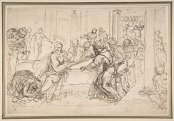 Penitent Woman Anointing the Feet of Christ at the Table of Simon the Pharisee by Jacopo Palma the Younger