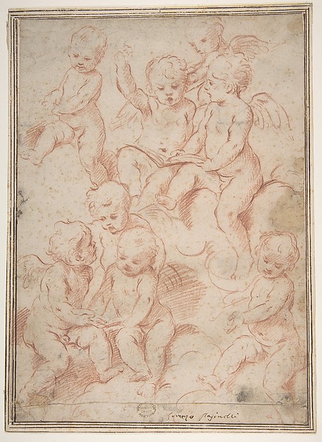 Winged Putti with Open Music Books