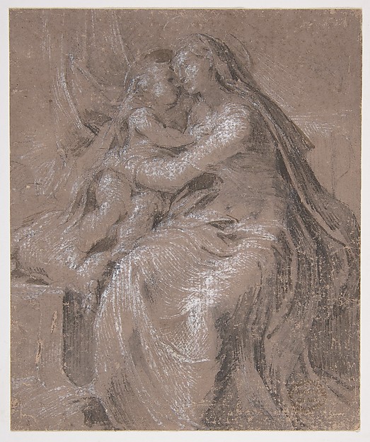Madonna and Child (recto); Head and Bust of Saint John the Evangelist  (verso) by Parmigianino (Girolamo Francesco Maria Mazzola)