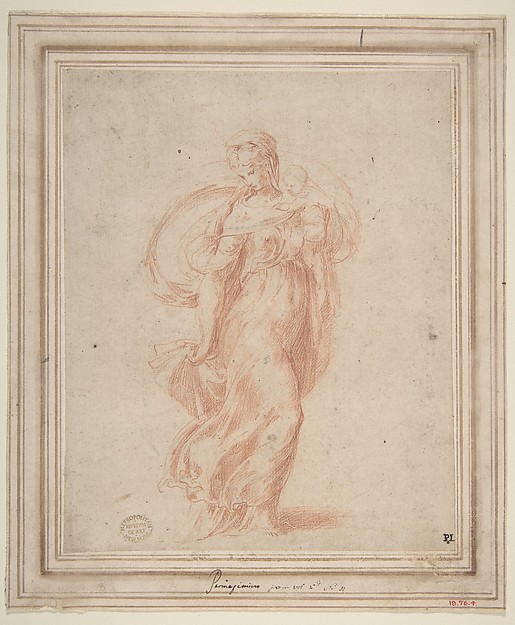 The Virgin Walking to the Right Carrying the Christ Child by Parmigianino (Girolamo Francesco Maria Mazzola)