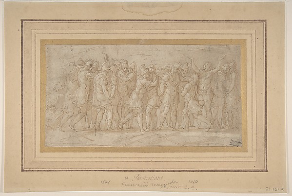 Roman or Greek Warriors Celebrating after a Victory.