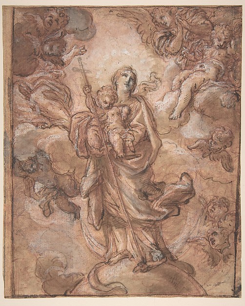 The Virgin Immaculate with the Christ Child in Glory (recto); Rinaldo and Armida (verso) by Giuseppe Passeri (Passari)