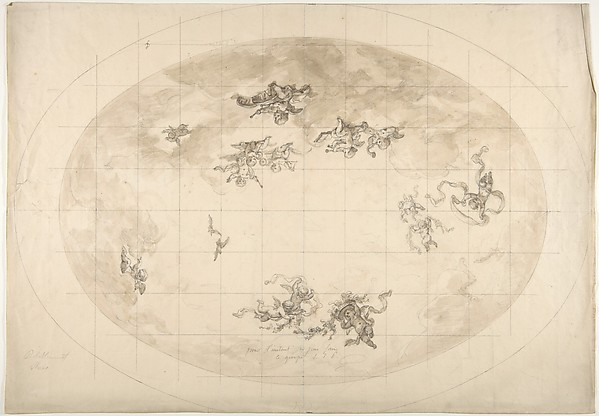 Design for an Oval Ceiling, probably for Pless Residence