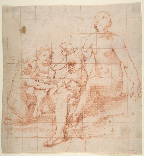 Study for a Virgin and Child with Two Angels (recto); Two Studies of Hands (verso) by Poppi (Francesco Morandini)