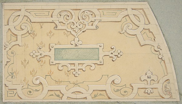 Design for the decoration of the stairway in the Chateau d'Ognon of M. de Machy (Oise, France)