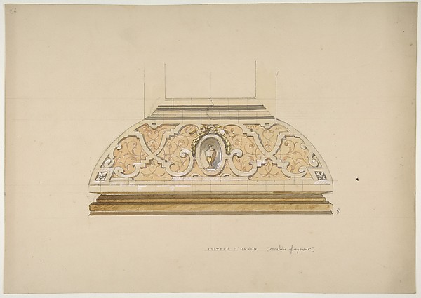 Design for the decoration of the stairway in the Château d'Ognon of M. deMachy (Oise, France)
