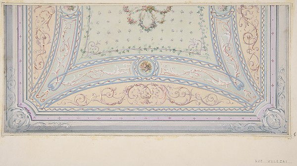 Ceiling design for a house on the rue Velezai