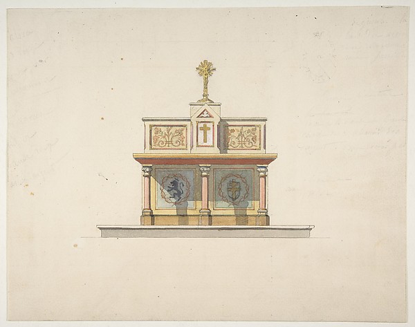 Design for an altar table surmounted by a crucifixion by Jules-Edmond-Charles Lachaise
