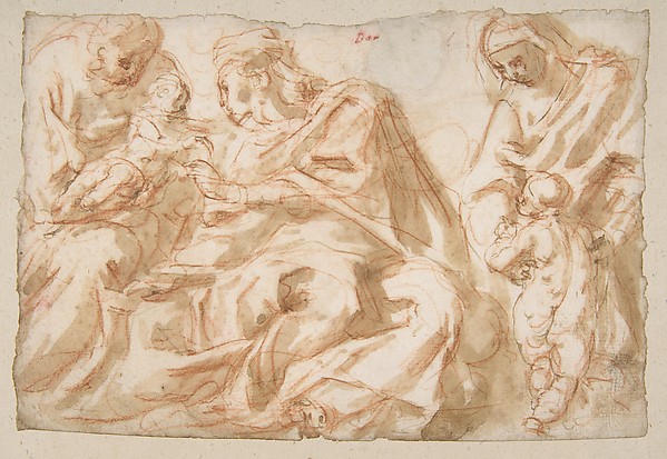 The Holy Family with Saint Elizabeth and the Infant Baptist by Cesare Pollino (Cesare dal Francia or Franchi)
